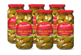 Mezzetta garlic stuffed olives with Greek green olives, premium appetizer option