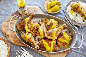 Mezzetta hot sauce sampler tasting spoon highlights dipping versatility.
