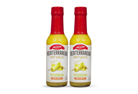 Mezzetta Peperoncini Sauce bottle close-up with Mediterranean heat for bold flavors.