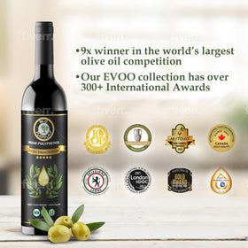 M.G. PAPPAS dark glass bottle protects freshness and polyphenols