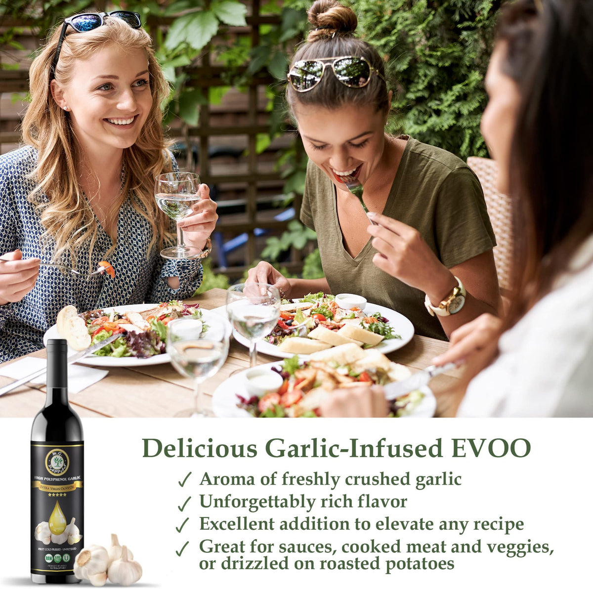 M.G. PAPPAS garlic olive oil pour shot ideal for dressings