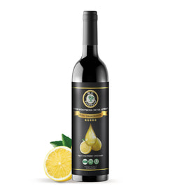 M.G. PAPPAS Meyer lemon olive oil bottle pour with bright citrus aroma.