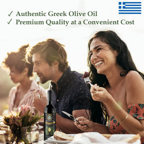 M.G. PAPPAS organic Greek olive oil label highlights Koroneiki origin