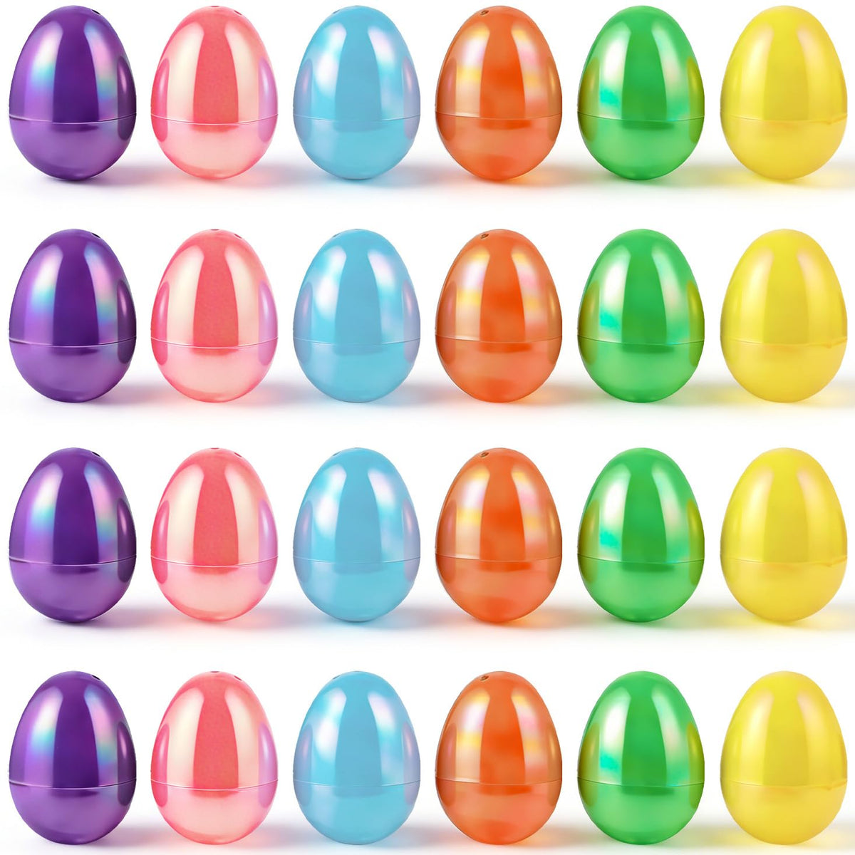 MGparty iridescent Easter egg set, 72 pieces, ideal for large egg hunts.