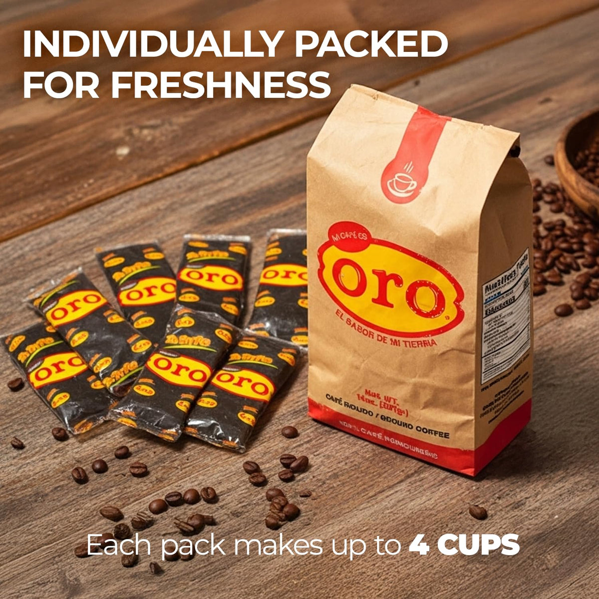 Mi Cafe Es Oro French press brew showing bold body
