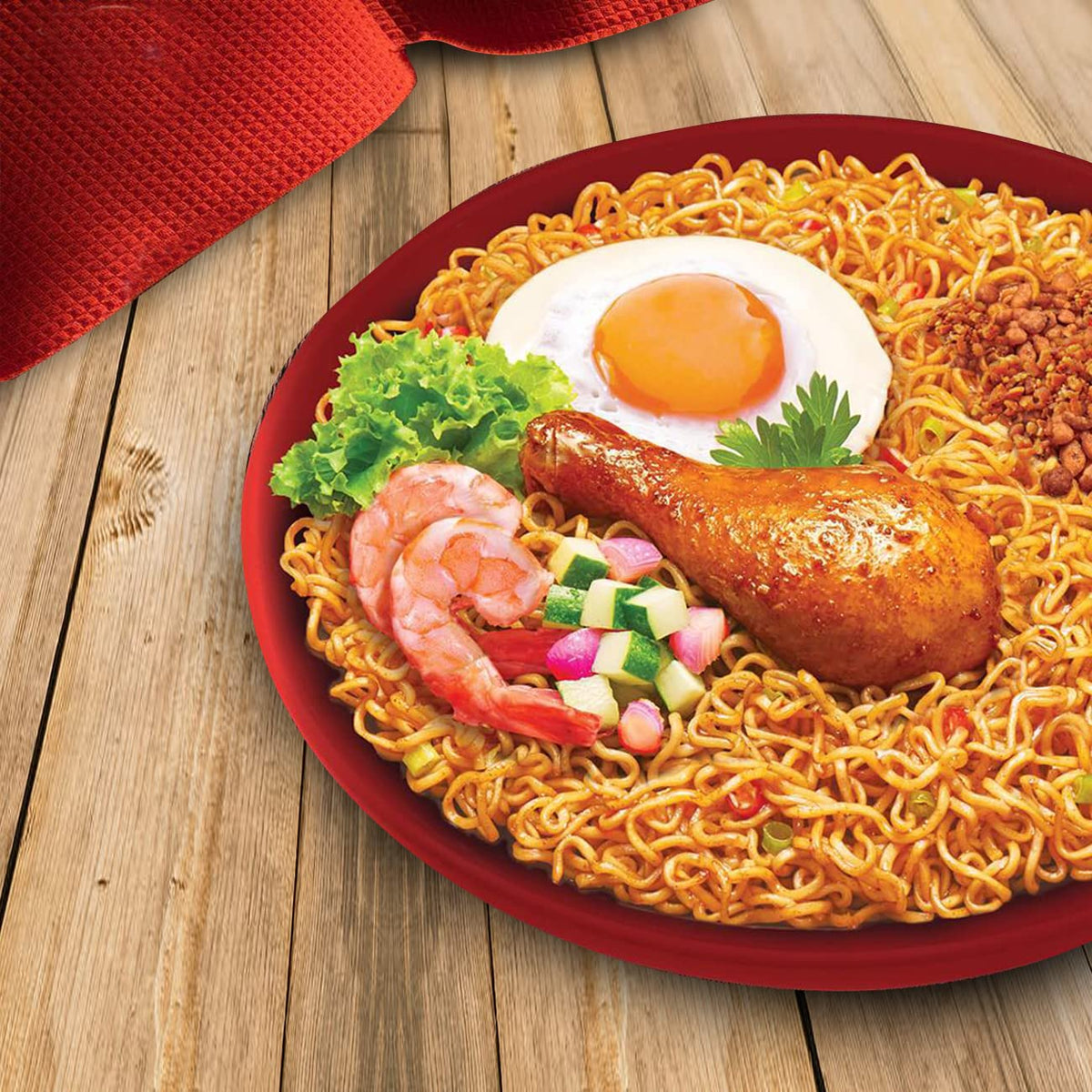 Mi Sedaap-stir-fry-plate presents a savory, versatile meal option.