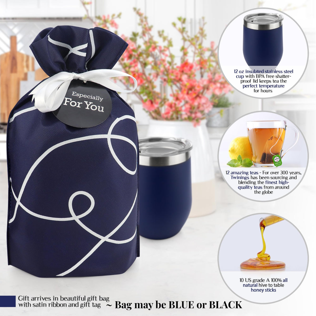 Michael Grace Gifts vacuum insulated tea mug keeps tea hot for hours