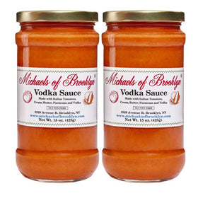 Michaels Of Brooklyn Creamy Vodka Sauce jar front with rich Italian flavor for pasta.