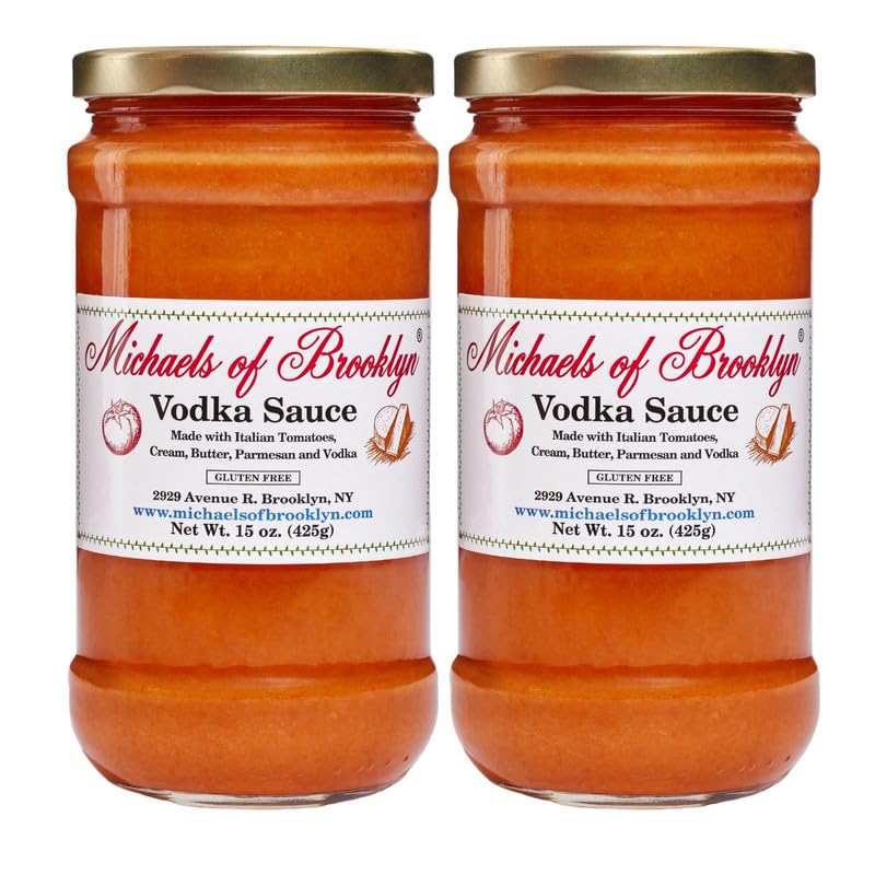 Michaels Of Brooklyn Creamy Vodka Sauce jar front with rich Italian flavor for pasta.