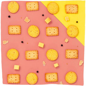 Michel et Augustin crackers close-up, crispy and buttery.