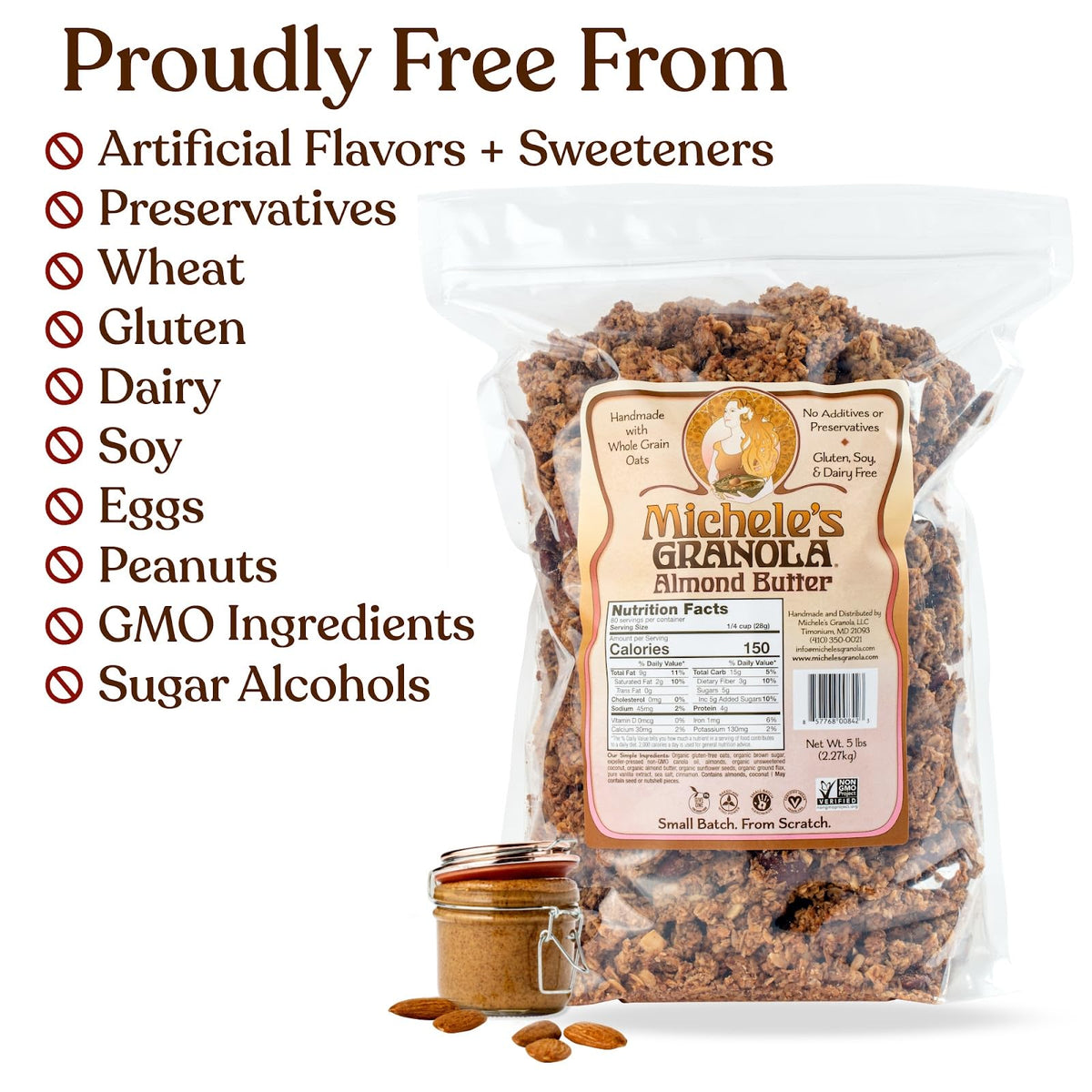 80oz resealable bulk bag from Michele’s Granola for easy, long-lasting freshness.