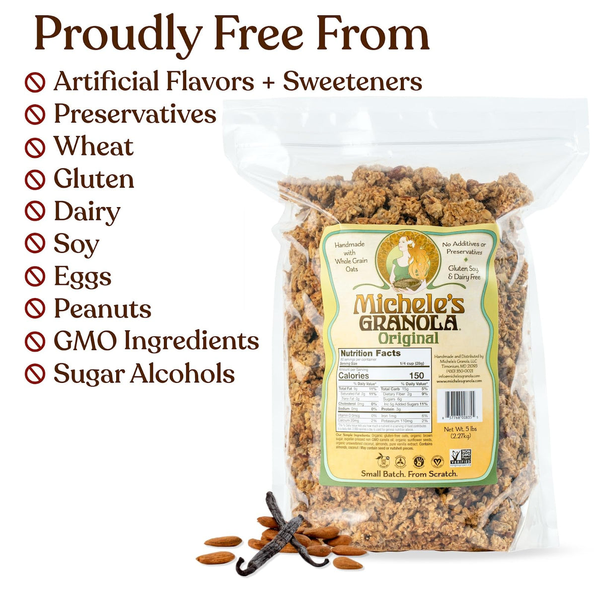 Michele's Granola Original oatmeal topping highlighting texture and flavor during morning routines.