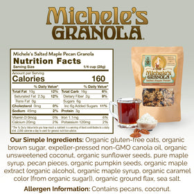 Pecan halves and oats from Michele's Granola Salted Maple Pecan