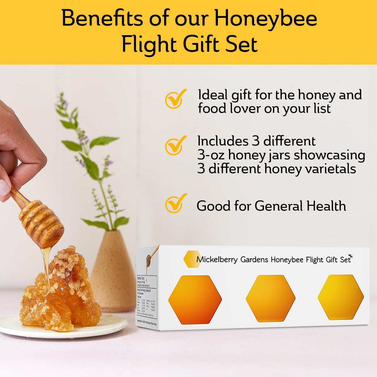 Mickelberry Gardens blackberry honey jar with fruity, berry-forward aroma.