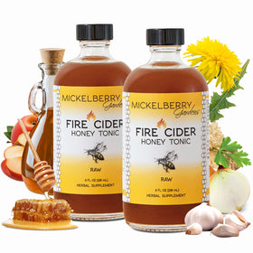 Mickelberry Gardens Fire Cider bottle ready for daily digestive support