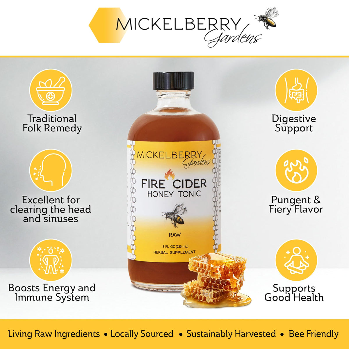 Mickelberry Gardens Fire Cider spoon-dispense setup for convenient dosing