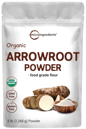 Micro Ingredients arrowroot powder 5lb bulk bag for gluten-free cooking.
