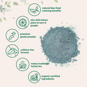 Brewing Micro Ingredients butterfly pea tea delivers caffeine-free herbal infusion.