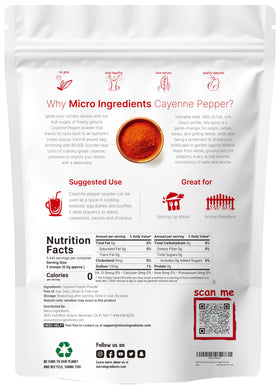 Micro Ingredients cayenne pepper bulk 6lb pack for meal prep and spice blends.