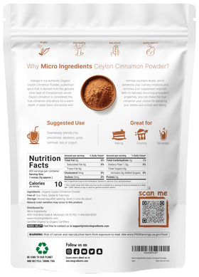 Close-up of Micro Ingredients Ceylon Cinnamon Powder texture for precise seasoning