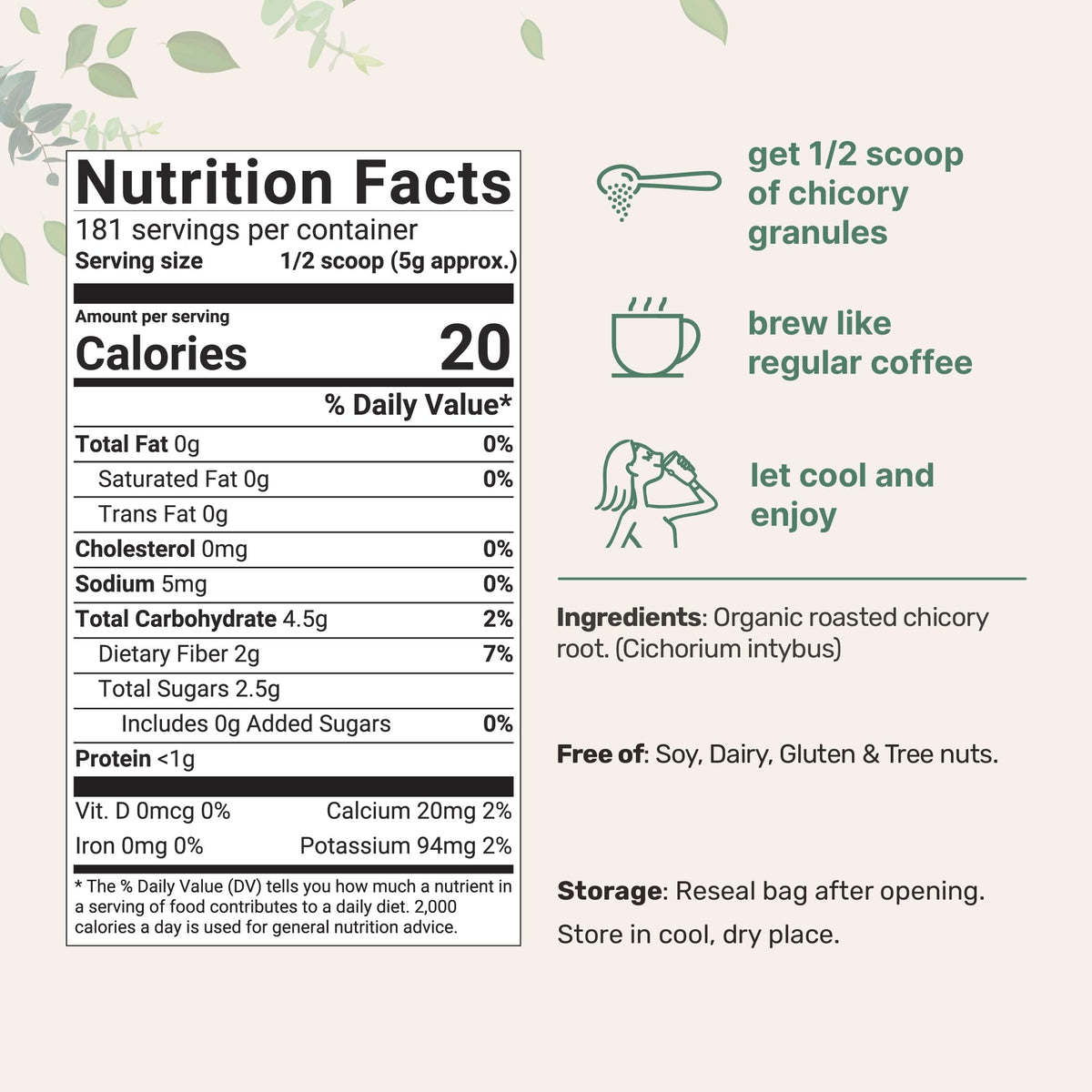 Micro Ingredients chicory granules in cup show earthy, nutty notes for a rich brew.