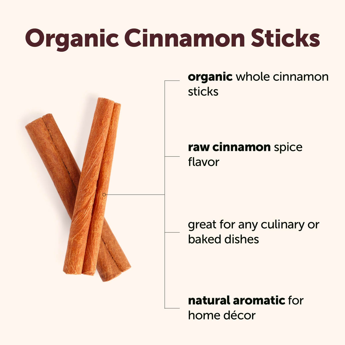 Cinnamon sticks length approximately 2 3/4 inches ideal for simmering