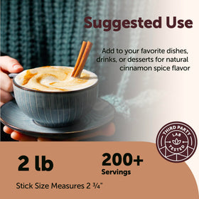 Bulk cinnamon sticks packaging from Micro Ingredients for pantry stock