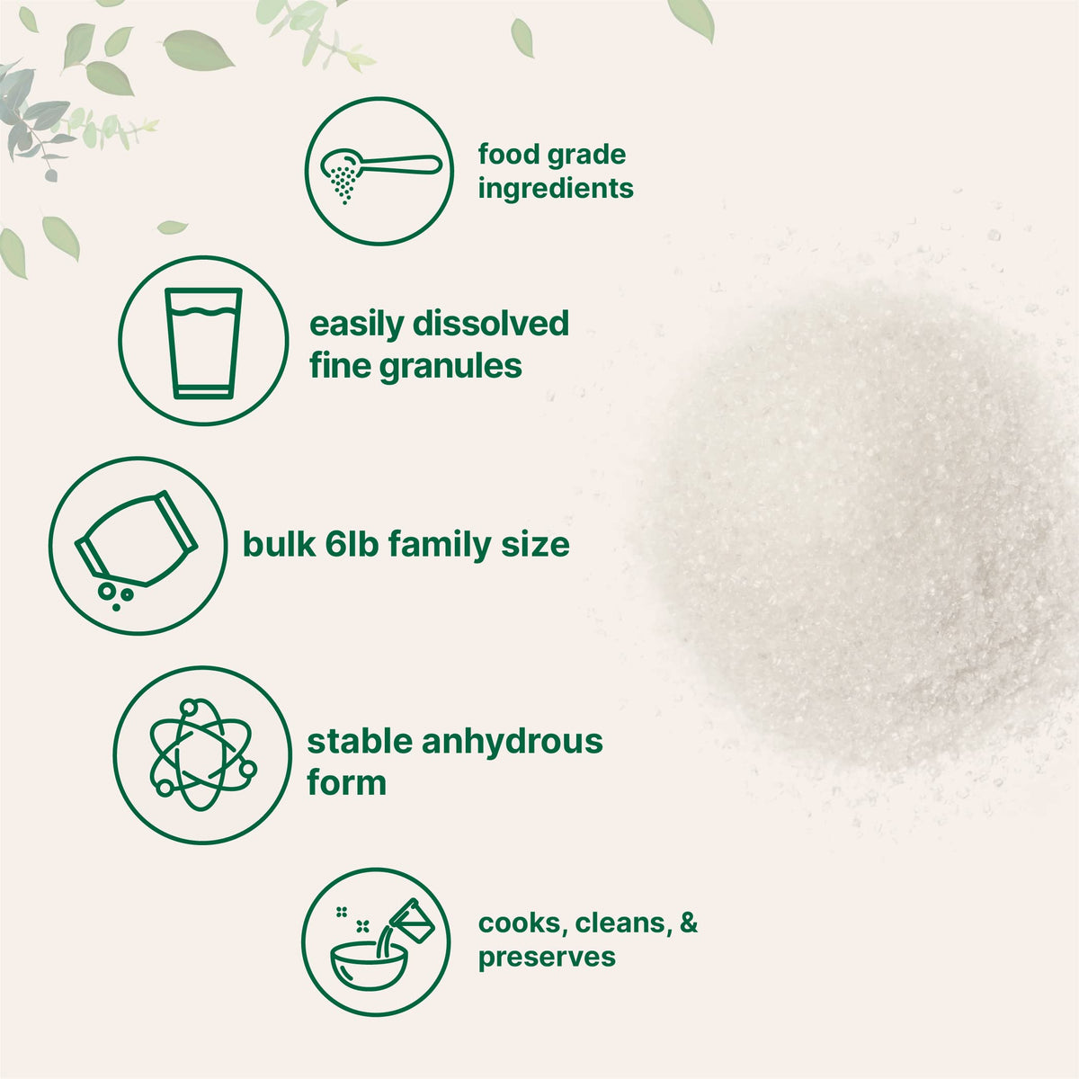 Anhydrous citric acid from Micro Ingredients enhances preservation and flavor balance in recipes.