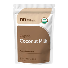 Micro Ingredients coconut milk powder package front showing dairy-free creamer option for coffee