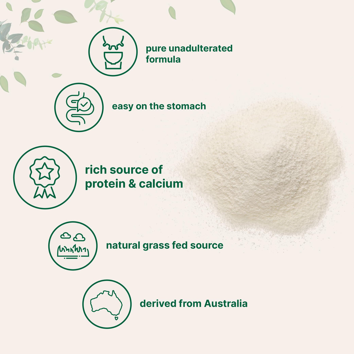 Micro Ingredients goat milk powder pour scene—gentle on the stomach for many