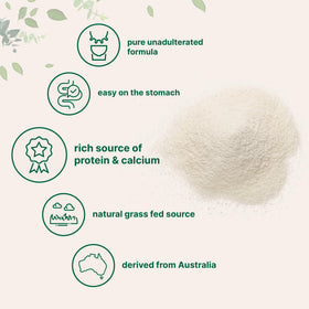 Micro Ingredients goat milk powder pour scene—gentle on the stomach for many