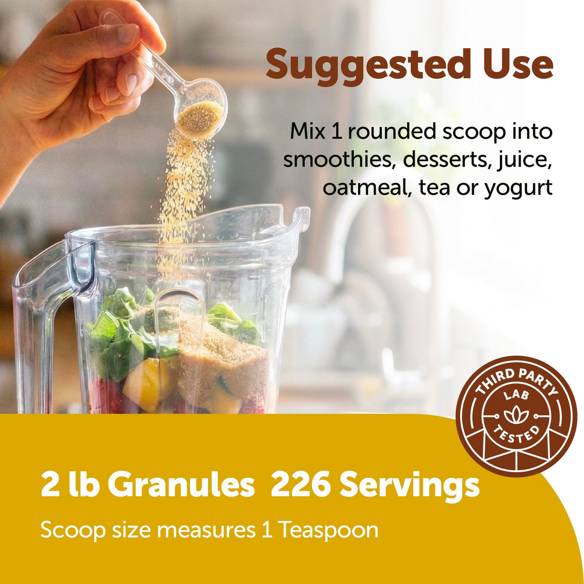 Micro Ingredients golden sweetener dissolves quickly in coffee and tea