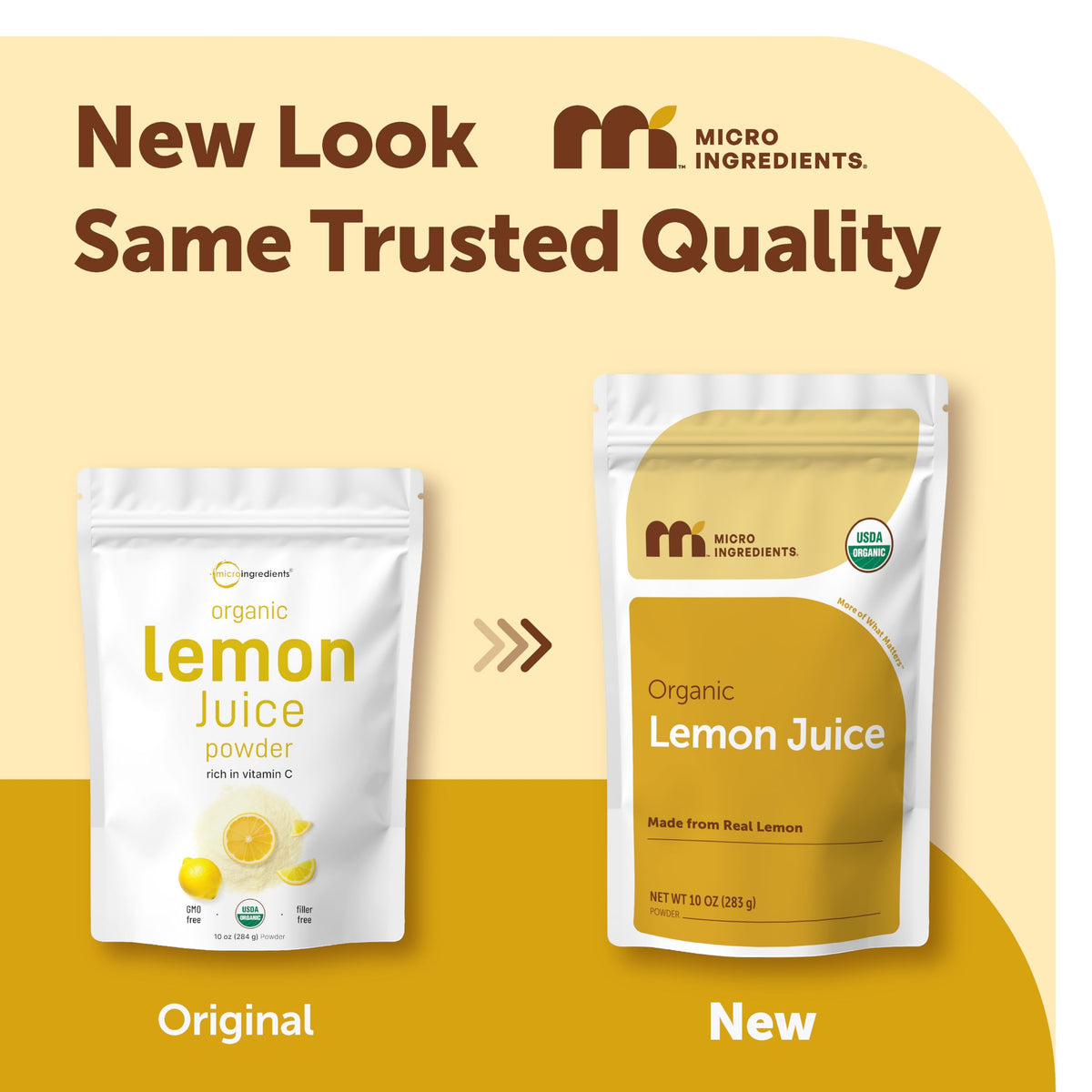 Micro Ingredients lemon juice powder cold-pressed source emphasizing fresh citrus.