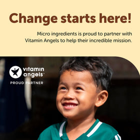 Micro Ingredients lemon juice powder packaging with non-GMO and vegan seals.