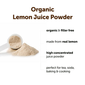 Micro Ingredients lemon juice powder scoop-in-cup ready for shakes.