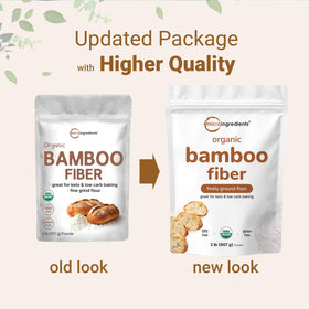 Fine-ground bamboo fiber powder as keto flour substitute in recipes.
