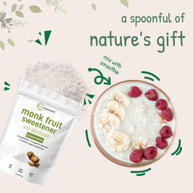 Non-GMO monk fruit sweetener packaging ready for pantry storage.