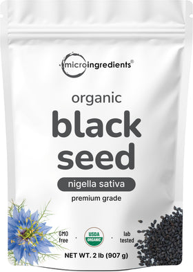 Micro Ingredients organic black cumin seeds in a 2lb bulk pack for versatile cooking.