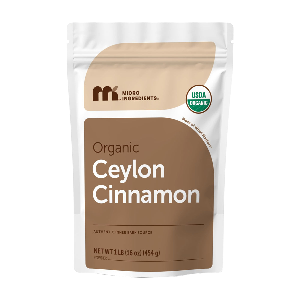 Micro Ingredients Organic Ceylon Cinnamon Powder 1 lb jar for rich baking flavor