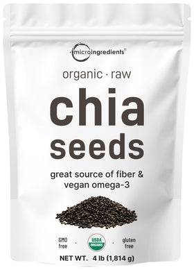 Micro Ingredients organic chia seeds 4lb bag for versatile baking and smoothies