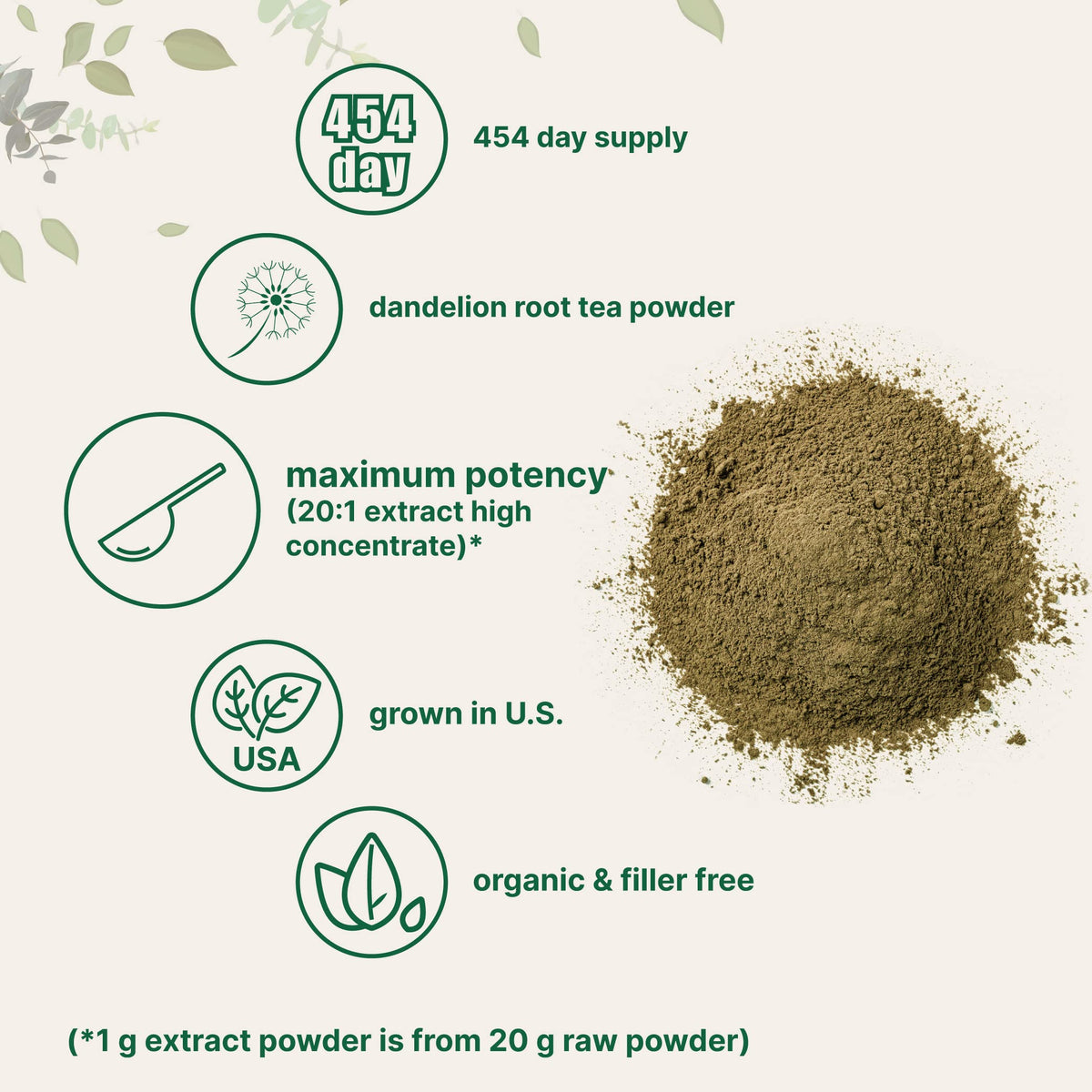 Bag of Micro Ingredients Organic Dandelion Root Tea Powder showing premium packaging.