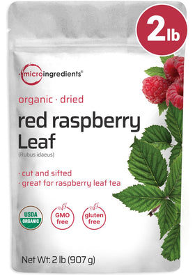 Micro Ingredients Organic Raspberry Leaf Tea loose leaves ready for brewing