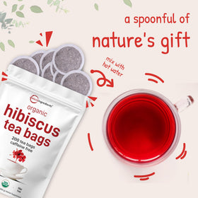 Organic hibiscus tea bags in eco friendly packaging for daily herbal brew by Micro Ingredients
