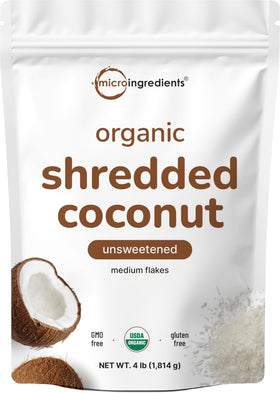 Micro Ingredients Organic Shredded Coconut Flakes bag for bulk baking and toppings