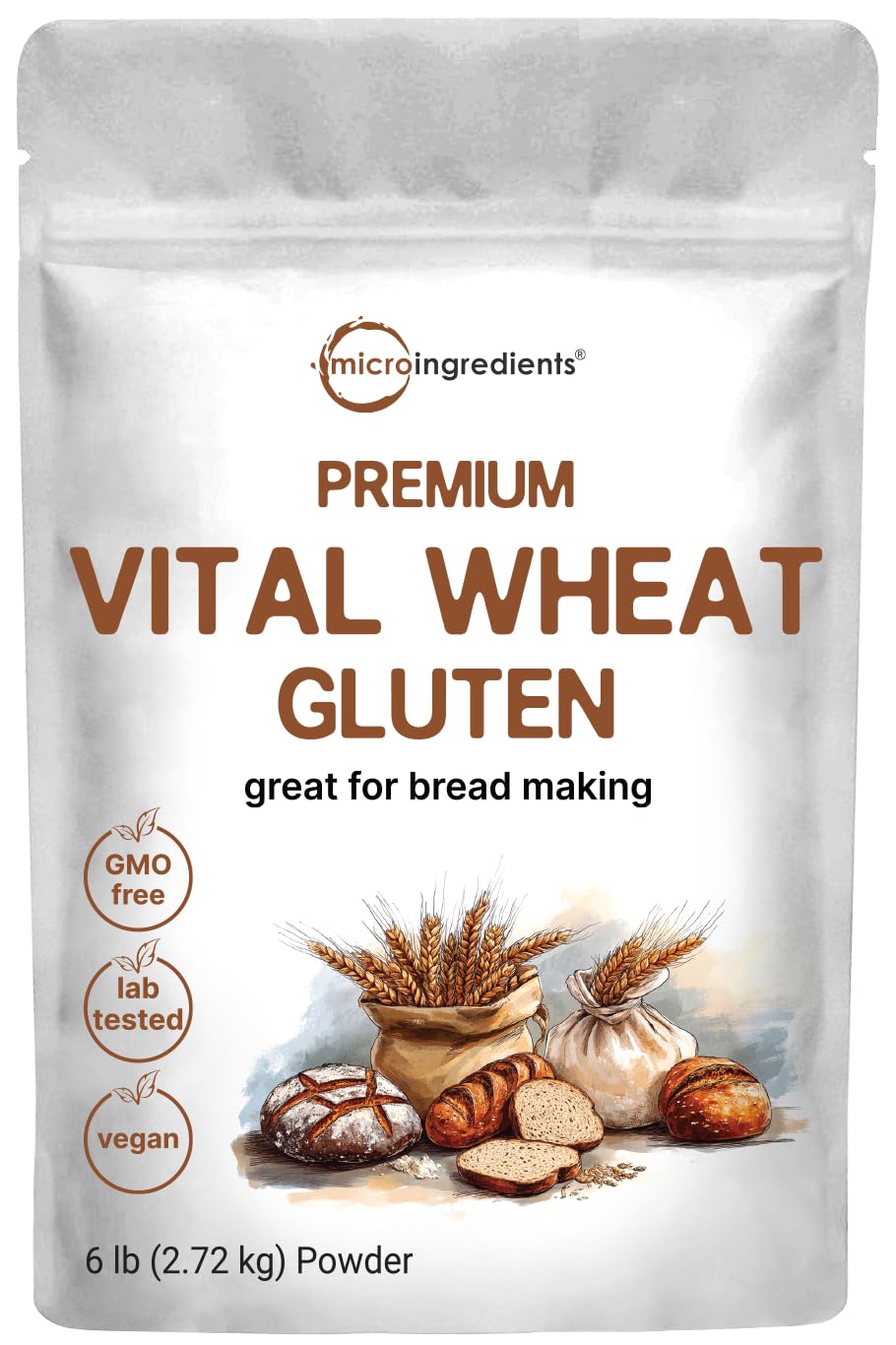 Micro Ingredients Premium Vital Wheat Gluten powder in bulk for bread bakers seeking reliable dough supply.