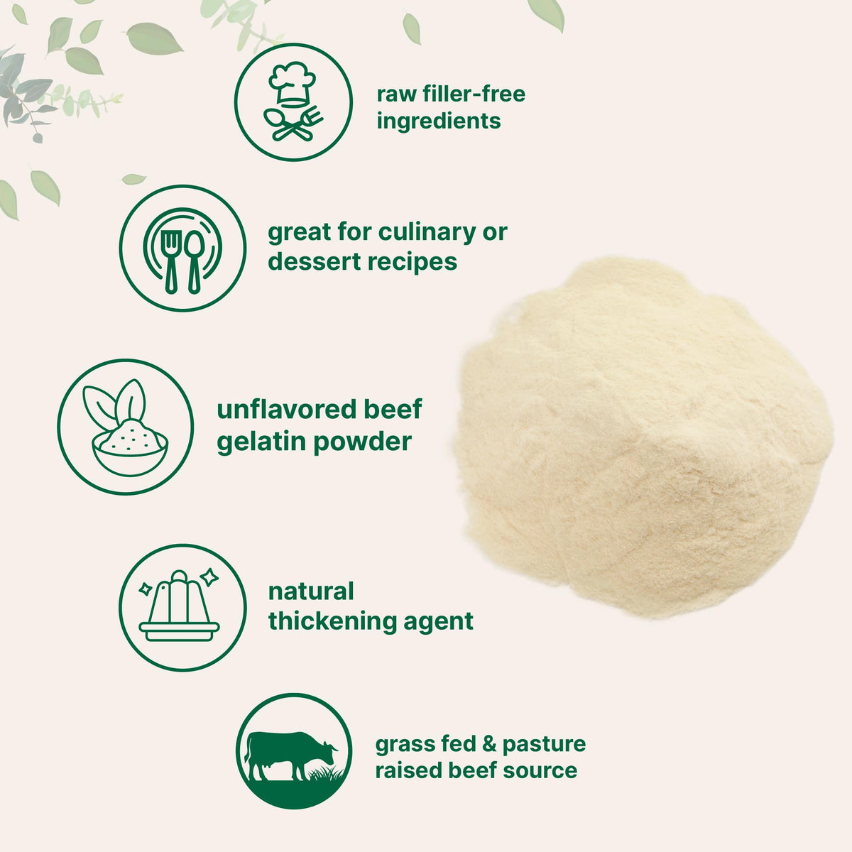 Micro Ingredients unflavored gelatin powder dissolves easily for versatile recipes in the kitchen.
