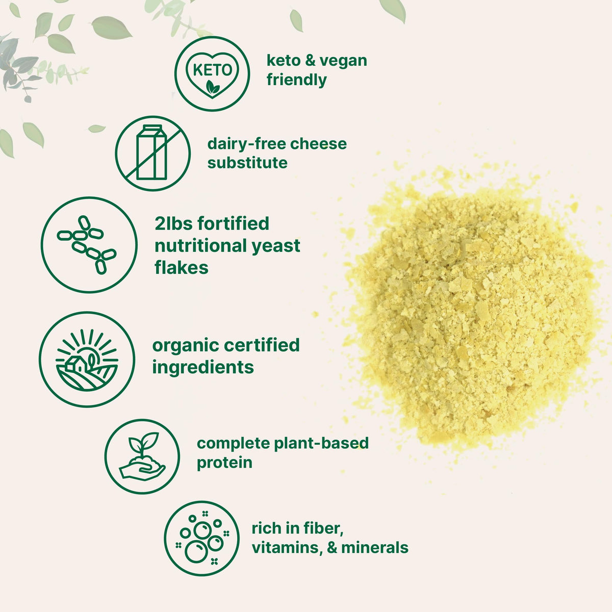 Micro Ingredients Vegan protein source yeast flakes for plant-based nourishment.
