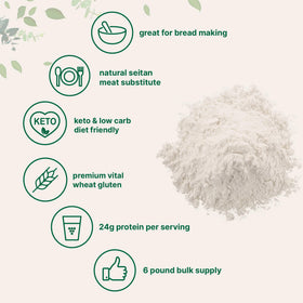 Micro Ingredients Vital Wheat Gluten provides 24g protein per serving for vegan baking.