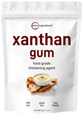 Micro Ingredients Xanthan Gum Powder 2lb bag for gluten-free baking and thickening sauces.