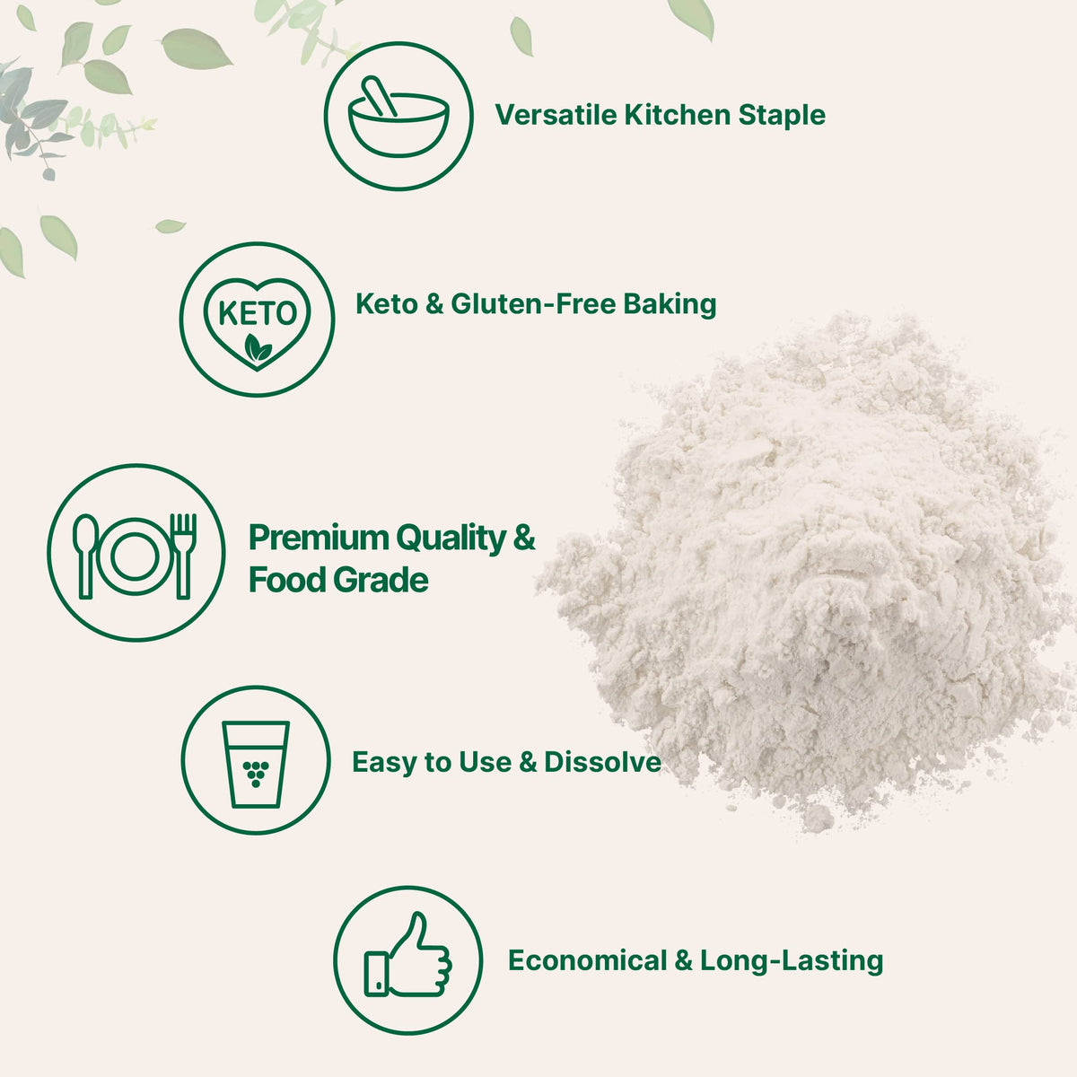 Resealable bag of Micro Ingredients Xanthan Gum Powder keeps freshness intact.